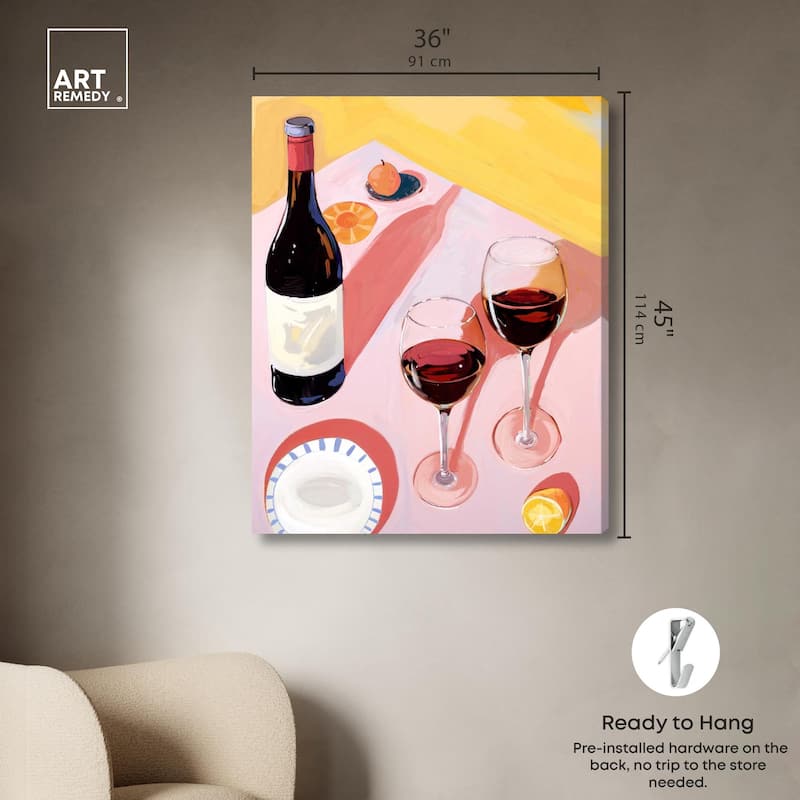 Summer Wine table Canvas by Art Remedy, Gallery Wrapped
