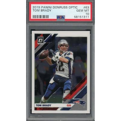 Tom Brady 2019 Panini Donruss Optic Football Card #63 Graded PSA 10 - 8'6" x 11'6"