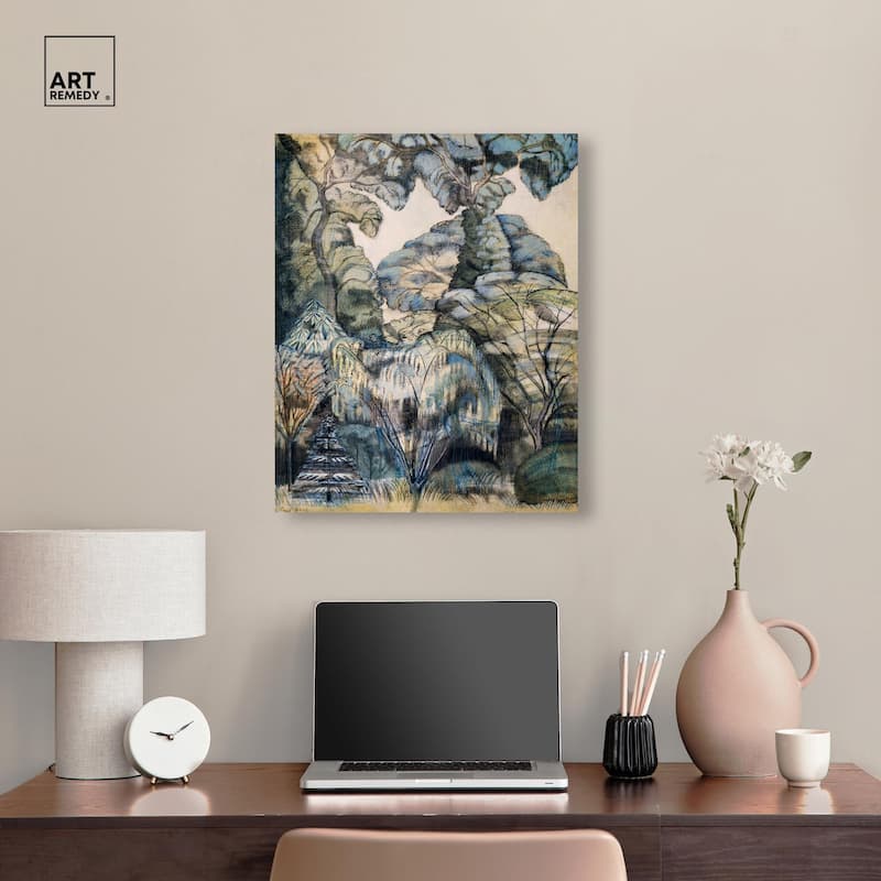 Trees in Bird Garden 1913 Canvas by Art Remedy, Gallery Wrapped