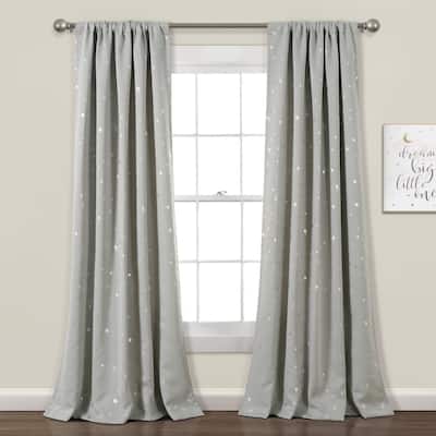 Lush Decor Star Room Darkening Window Curtain Panel Pair
