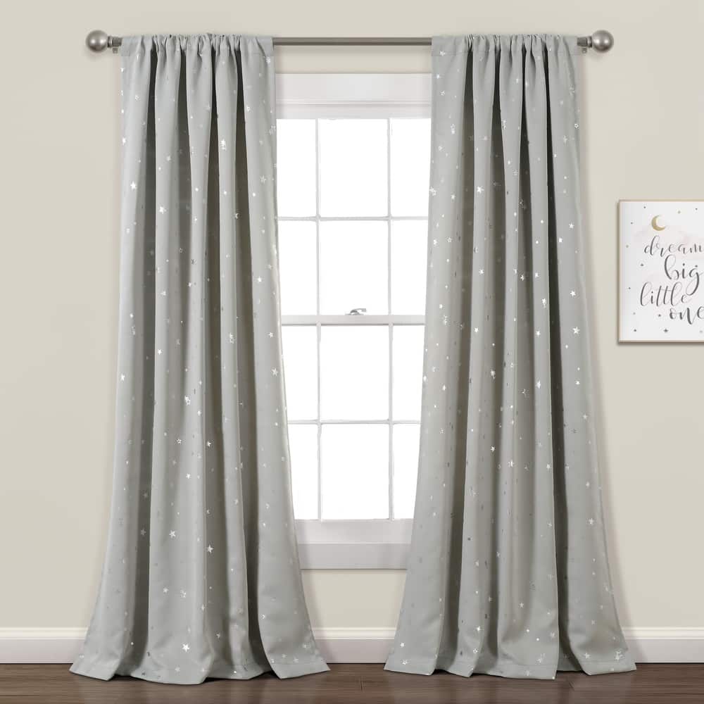 Lush Decor Star Room Darkening Window Curtain Panel Pair