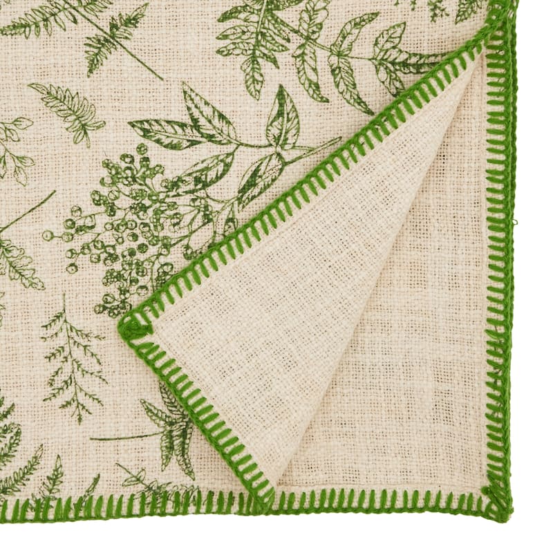 Leaf Design Whipstitch Table Runner - 16"x72"