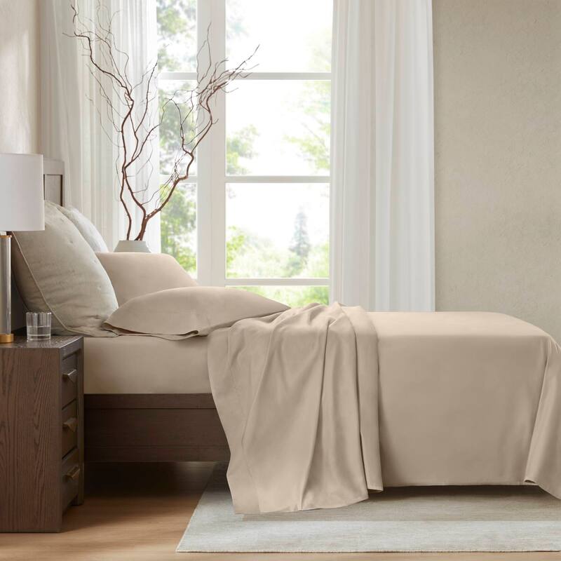 Harbor House 100% Egyptian Cotton Sateen Sheet Set - Linen - Queen