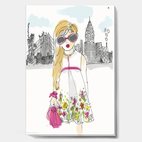 Shop Designart Born In New York Fashion Canvas Wall Art Overstock 27777500