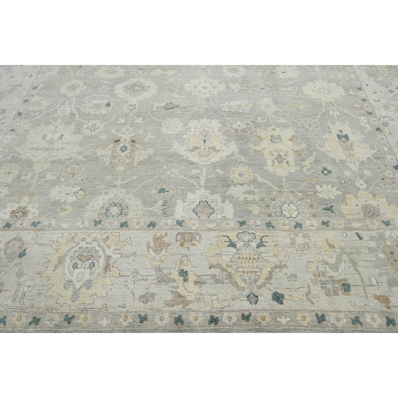 Hand Knotted Afghan Oushak Wool Traditional Oriental Area Rug Gray - 10' x 13' 10''