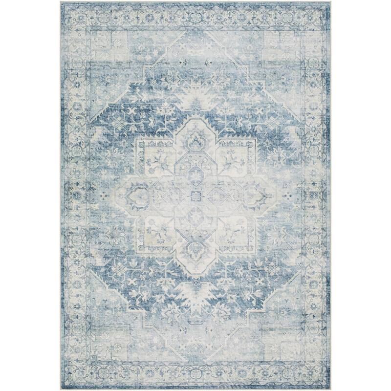Livabliss Traditional Lavable Medallion Washable Area Rug