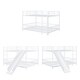 preview thumbnail 14 of 18, White Full over Full Size Metal Bunk Bed with Slide & Guardrails