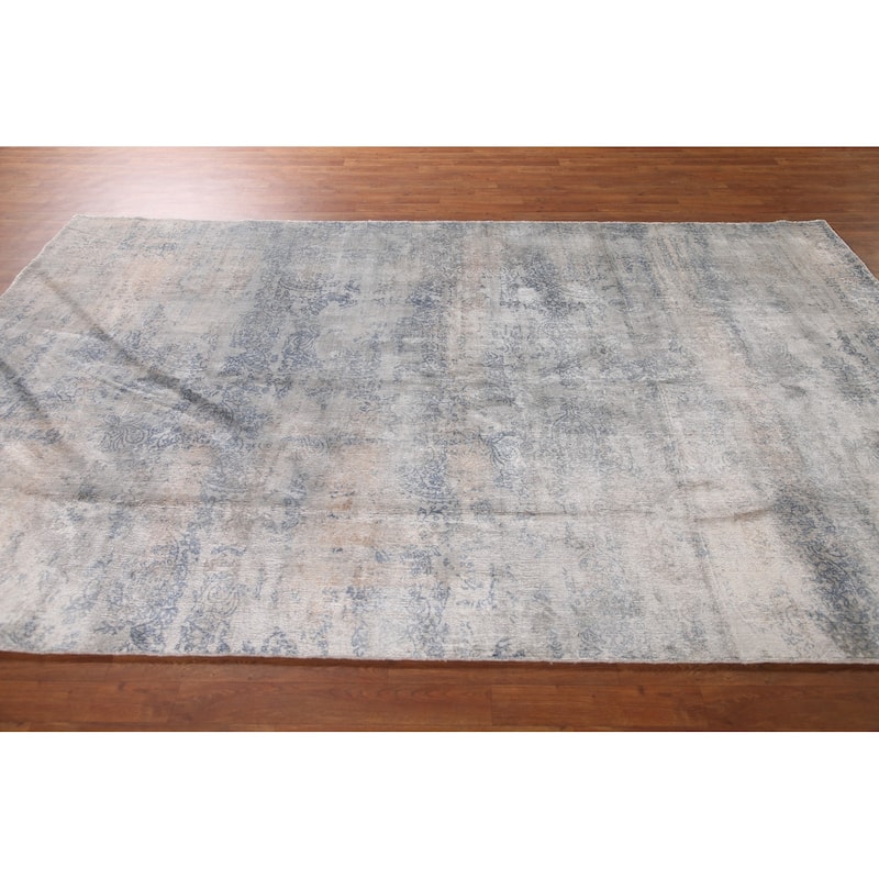 All-Over Abstract Modern Area Rug Handmade Wool Carpet - 6'6" x 9'10"
