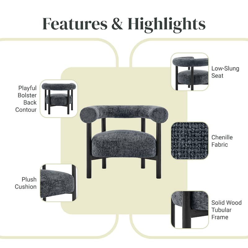 NPD Furniture Vincent Chenille Accent Arm Chair