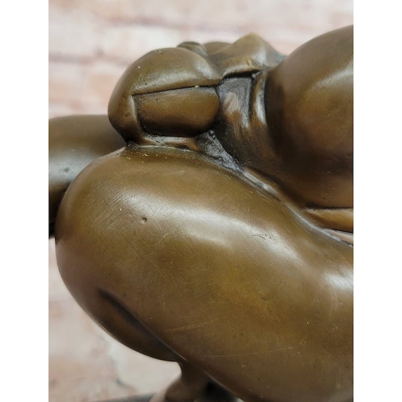 Abstract Curvy Bbw Woman Balancing On Ball Bronze Statue Sculpture Figure 11 Inches X 7 Inches
