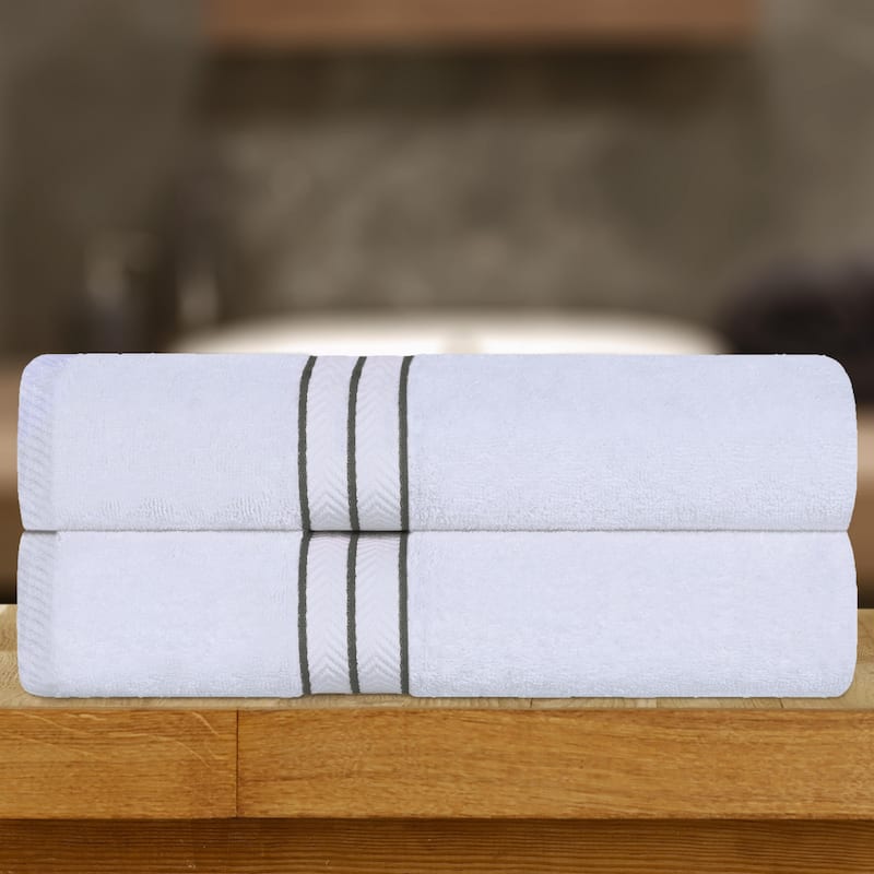 Turkish Cotton Heavyweight Bath Sheet Set of 2 by Superior - Charcoal