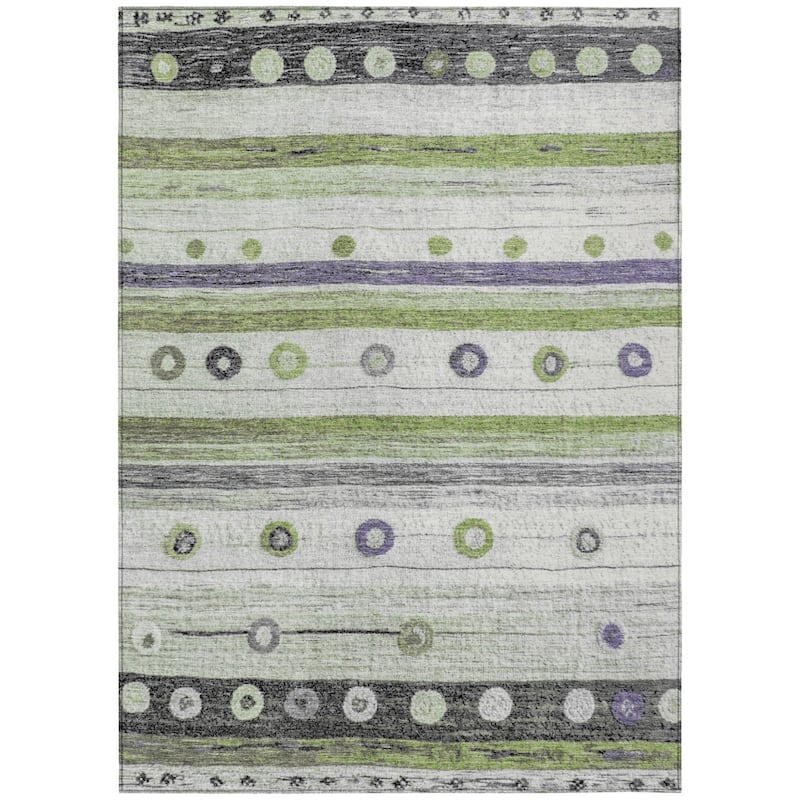 HomeRoots Striped Transitional Rectangle Outdoor Rug