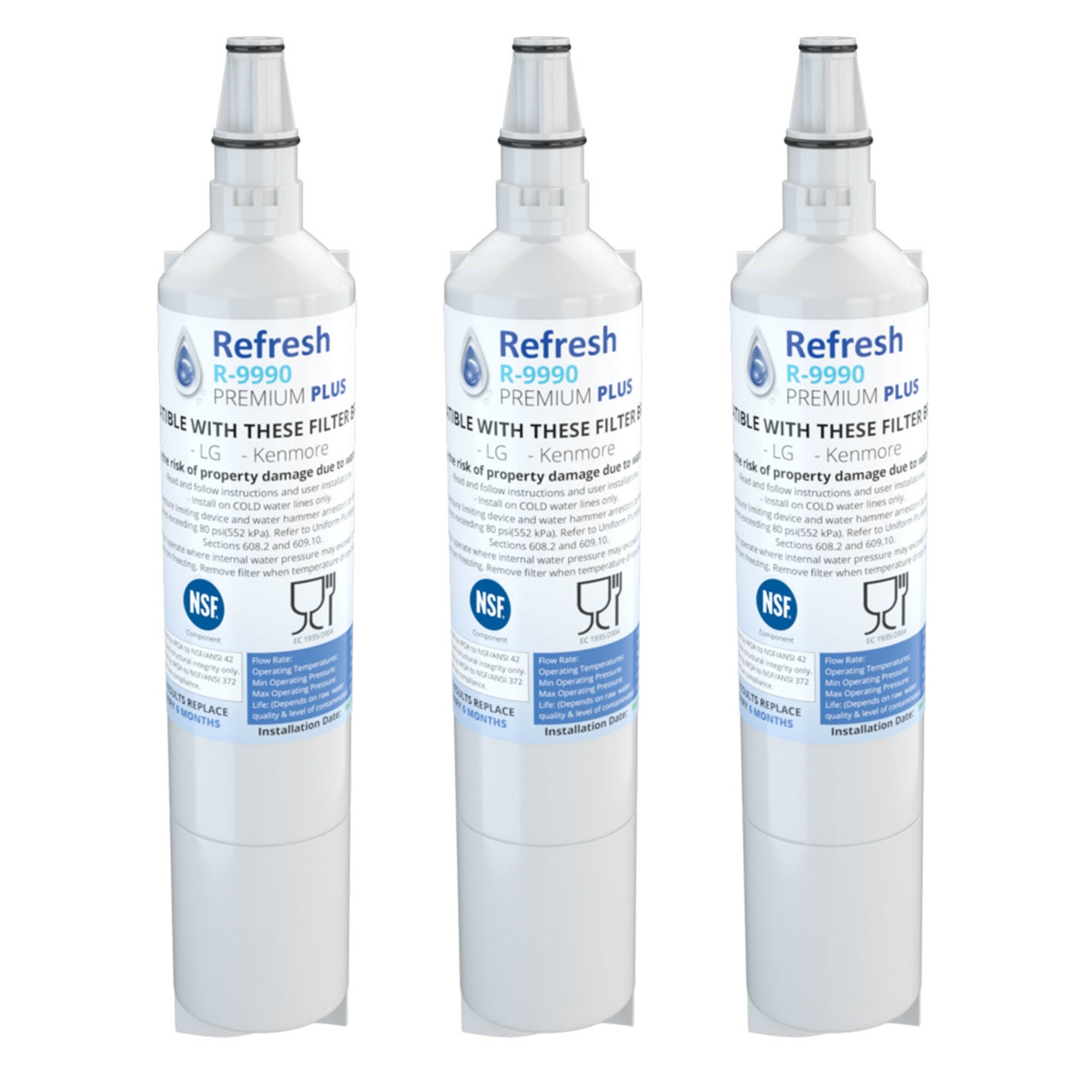 Replacement Water Filter For Lg 5231ja2005a Refrigerator Water Filter By Refresh 3 Pack White Overstock 22979325