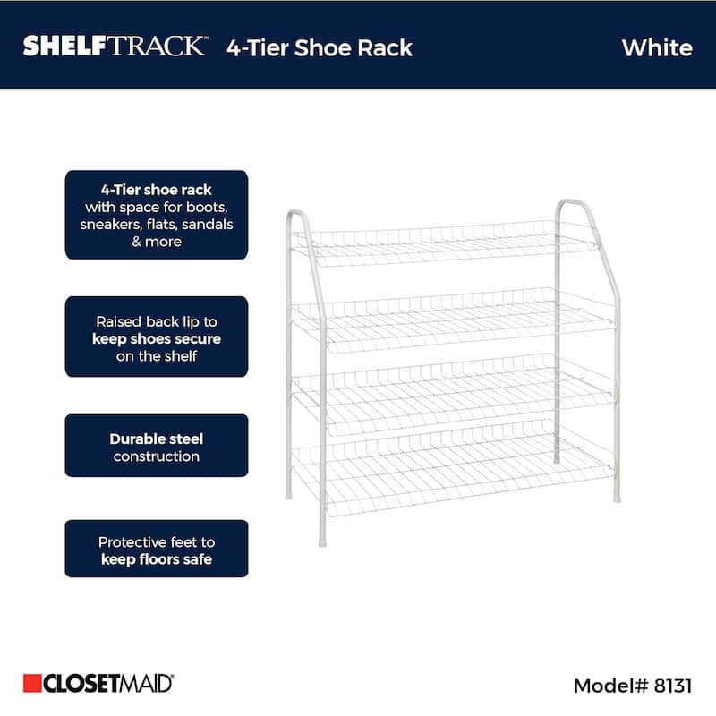 ClosetMaid Steel 4-Tier 12-Pair Freestanding Shoe Rack