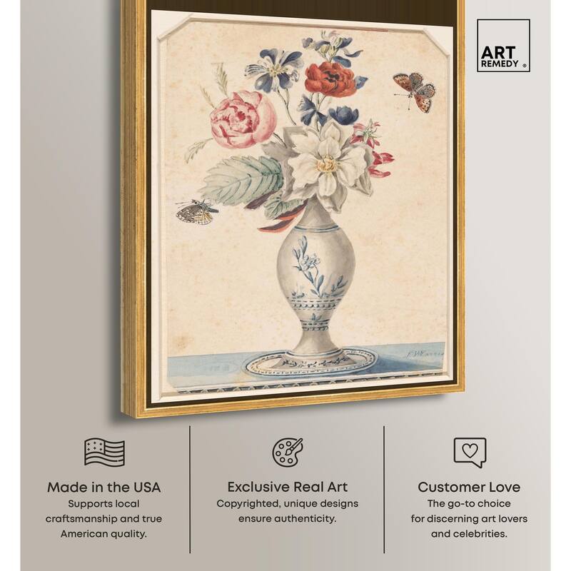 Vase with Flowers II 1850 Canvas by Art Remedy