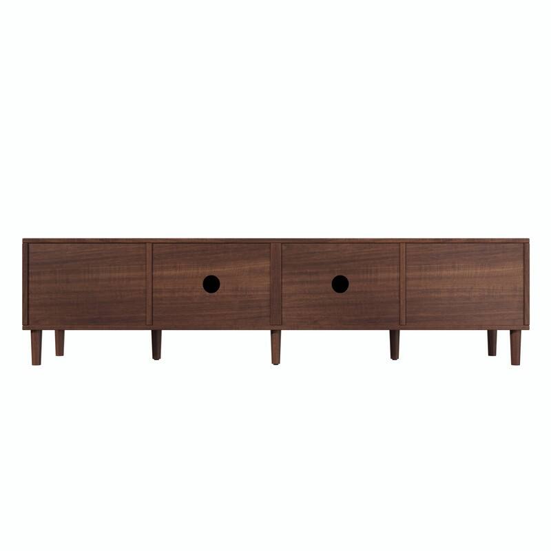 78" TV Stand for TVs up to 85", Media Console with 4 Drawers, Solid Wood Legs & Soft-Closing Hinges