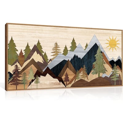 Nature Wilderness Illustration Wall Decor, Woodcut Forest