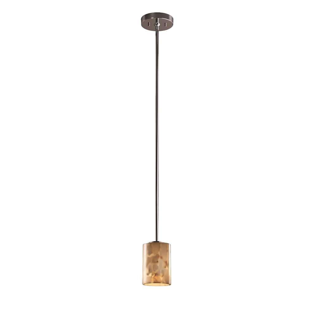 Justice Design Alabaster Rocks 1-light Polished Chrome Mini Pendant, Rigid Stem Kit