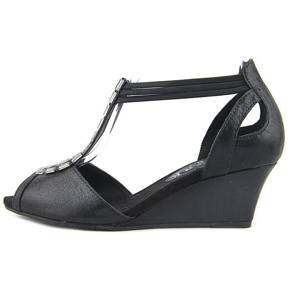 new york transit black wedge sandals