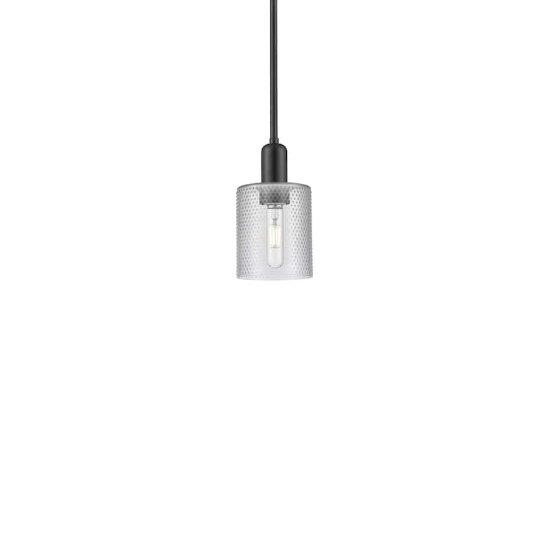Innovations Lighting 716-1S-10-5 Cobbleskill Pendant Cobbleskill 5" - Matte Black / Clear