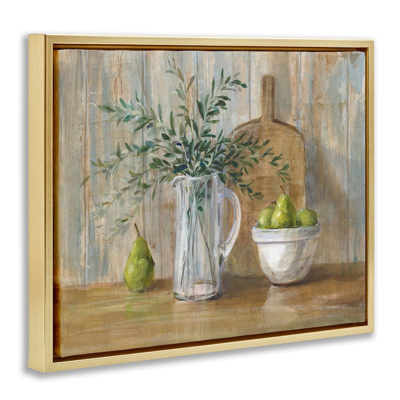 Stupell Rustic Pears Still Life Framed Floater Canvas Wall Art Design by Danhui Nai