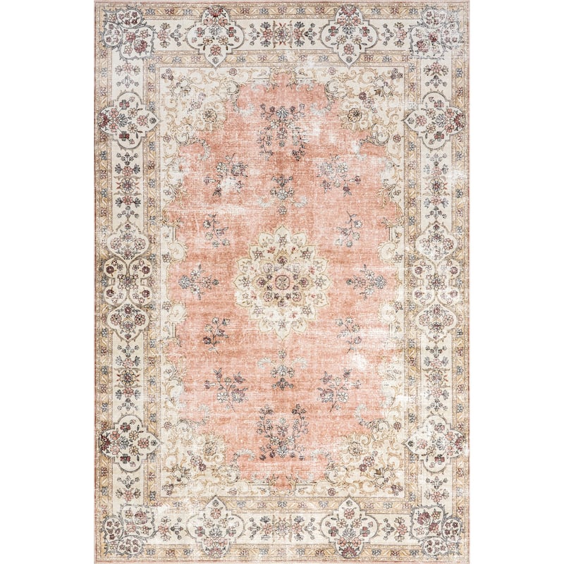 Nuloom Ren SpinClean Vintage Floral Machine Washable Area Rug