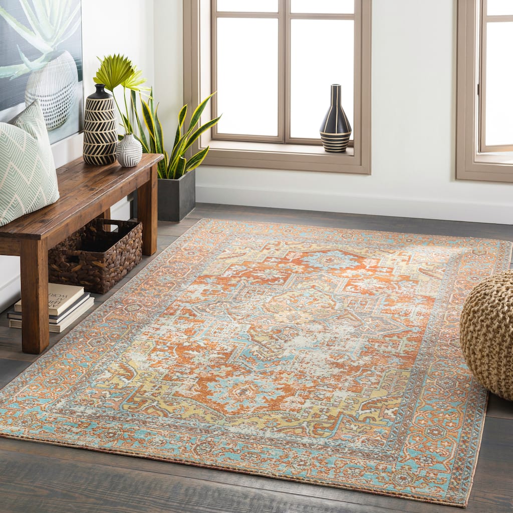 Livabliss Dellie Indoor/ Outdoor Traditional Medallion Area Rug