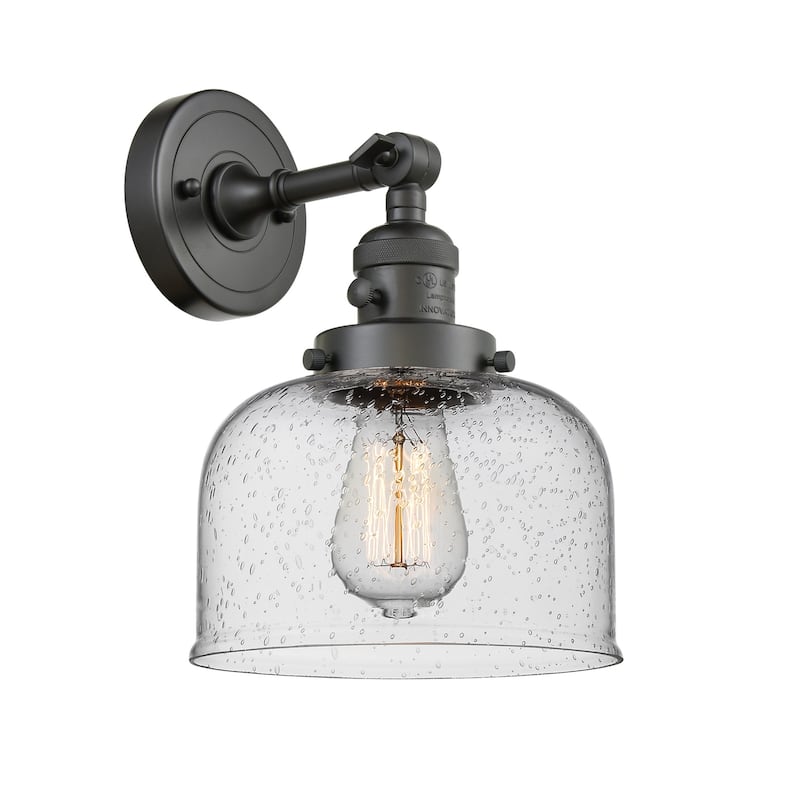 Innovations Lighting Large Bell Single Light 12" Tall Bathroom Sconce - Oil Rubbed Bronze / Seedy