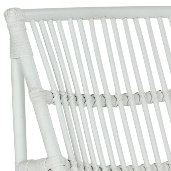 White wicker on sale chair with ottoman