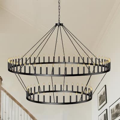 Large Wagon Wheel Chandelier,Round High Ceiling Chandeliers
