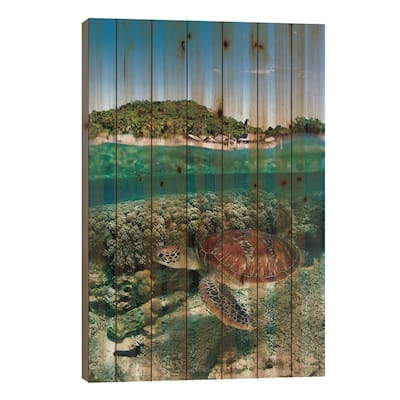 Along Shore Print On Wood by Andrey Narchuk - Multi-Color