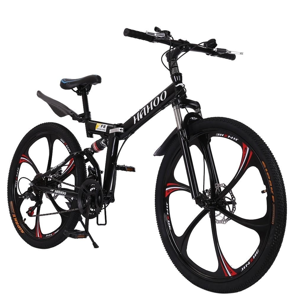 Folding Mountain Bike Full Suspension 21 Speed Men Women Bike MTB 26  Bicycle