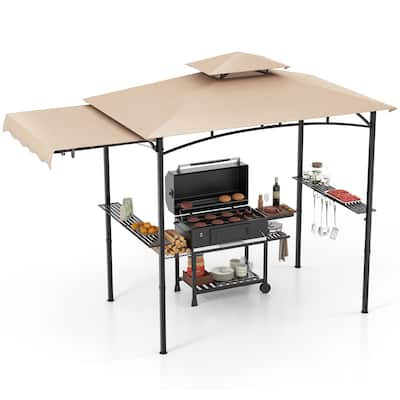 Gymax 11 x 5 FT Grill BBQ Gazebo w/ Side Awning Double-Tiered Top 2