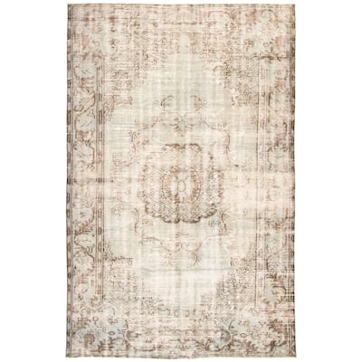 ECARPETGALLERY Hand-knotted Color Transition Grey, Blue Wool Rug - 5'10 x 9'0