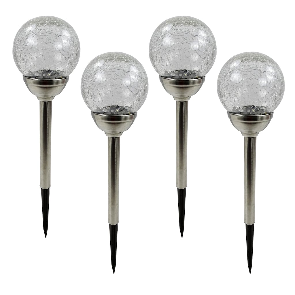 Alpine Corporation Solar Glass Ball Stake Color Change Warm White LED