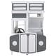 preview thumbnail 16 of 16, Bus-shaped Twin over Twin Bunk Bed with Wheels and Storage, Space-saving, Sturdy Construction & Safety Guaranteed, Gray+White
