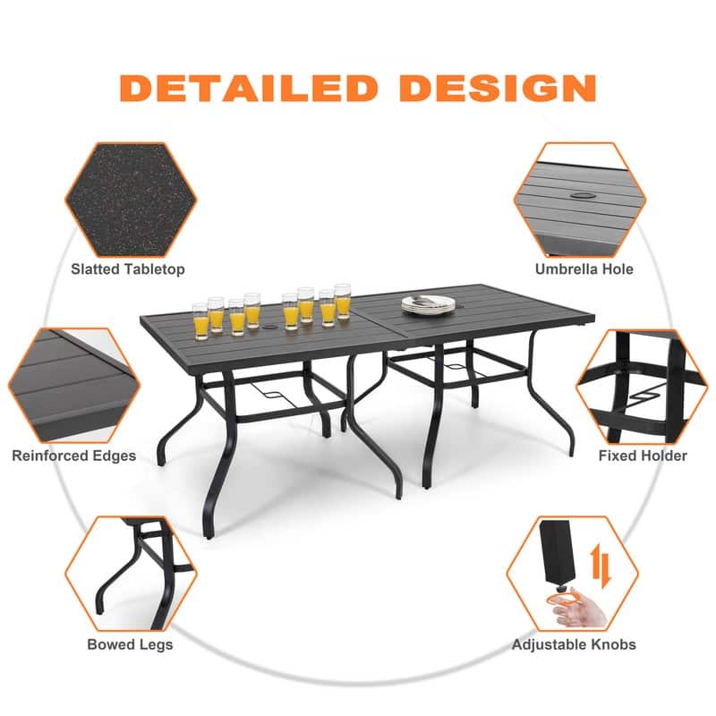 37" Square Patio Outdoor Dining Bistro Table-Nuu Garden