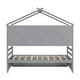 preview thumbnail 49 of 116, Bedroom House Bed with Roof Frame Bedside-shelves and Under Bed Storage Unit