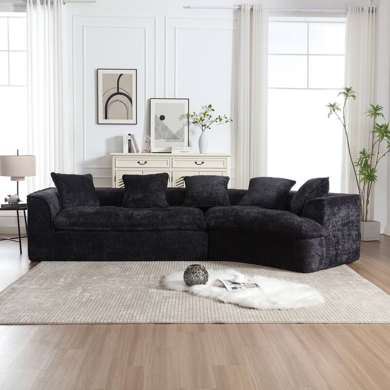 Modern Boucle 3-Seater Sofa with Double Seat and Corner Design, Oversized and Comfortable for Living Room or Office.