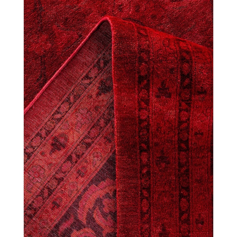 Overdyed, One-of-a-Kind Hand-Knotted Area Rug - Red - 12' 2" x 15' 9"