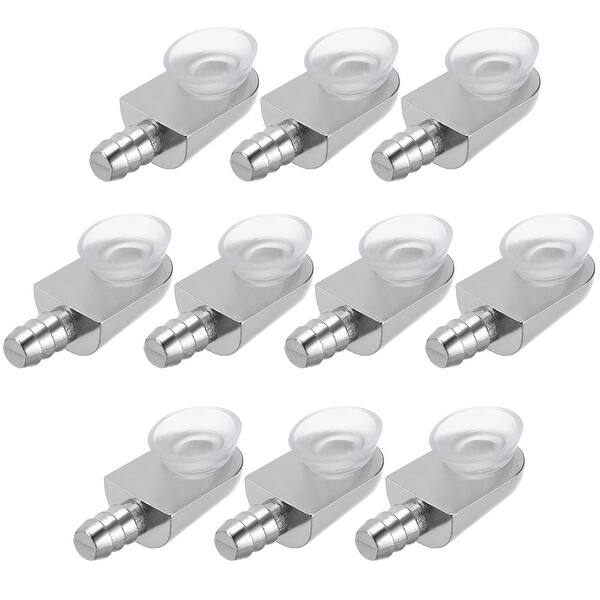 Shelf Support Pegs Glass Bracket Zinc Alloy Nail w Suction Cup,10pcs