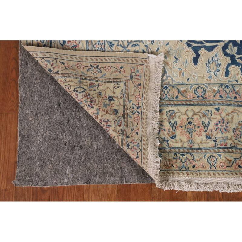 Blue Nain Toodeshk Persian Antique Area Rug Handmade Wool Carpet - 3'11"x 5'11"