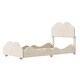 preview thumbnail 8 of 7, Beige Twin SizeVelvet Upholstered Platform Bed with Cloud-Shaped Headboard - /