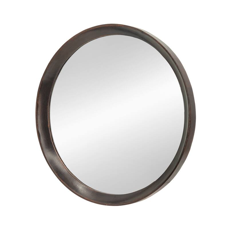 Transitional Wall Mirror with Solid Wood Frame