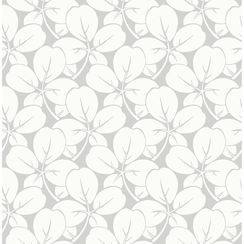 A-Street Prints Robert Light Grey Clover Wallpaper