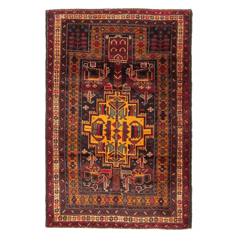 Teimani Brown Rug 3'1" x 4'8" - 3'1 x 4'8 - Dark Brown - 3'1 x 4'8