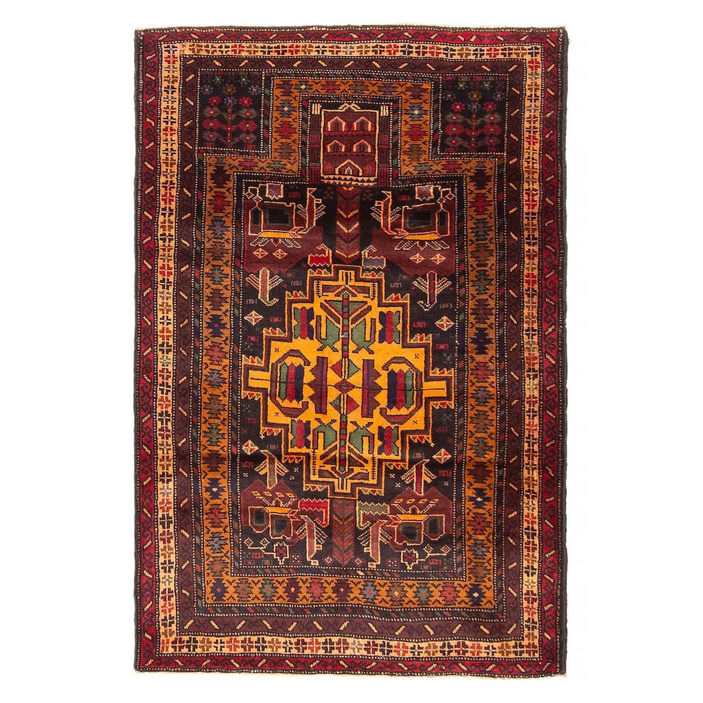 Teimani Brown Rug 3'1" x 4'8" - 3'1 x 4'8