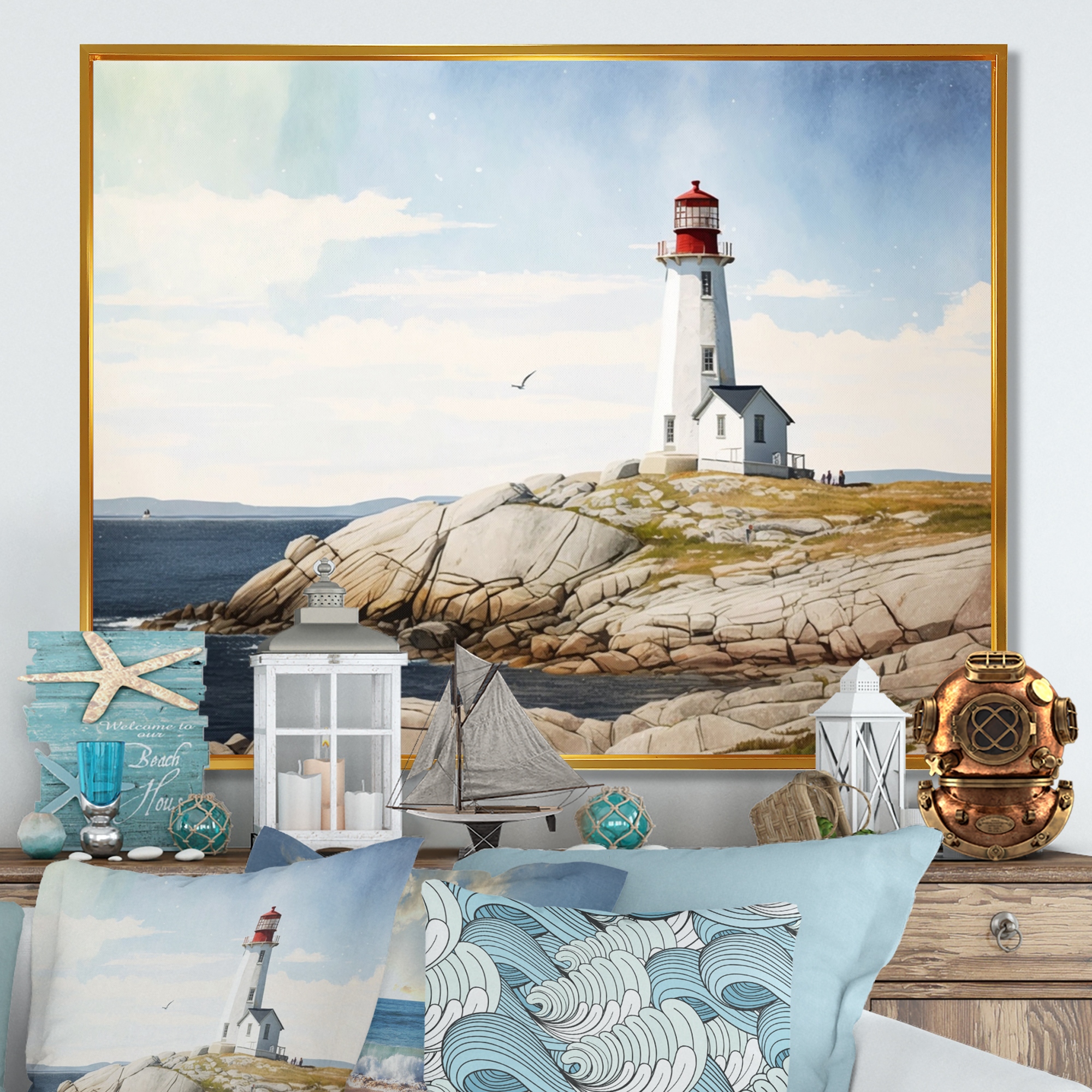 Lighthouse wall art outlet