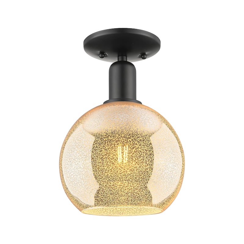 Innovations Lighting 716-1C-12-8 Athens Semi-Flush Athens 8" Wide - Matte Black / Mercury