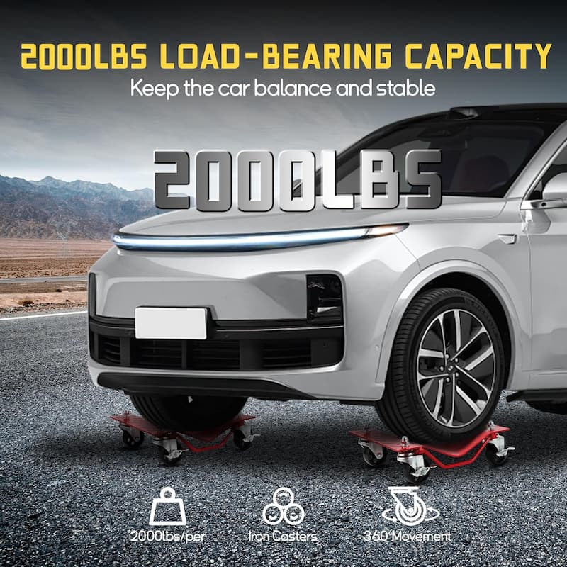 Heavy Duty Vehicle Wheel Dollies for Moving Cars, Trucks, SUVs